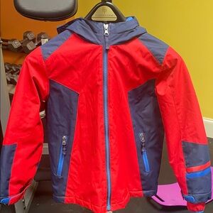 Lands' End Kids Red and Navy Raincoat